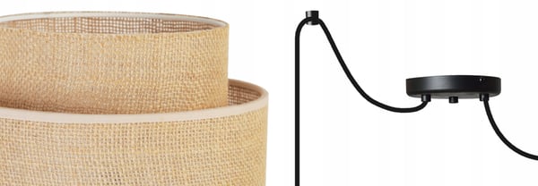 Hængende lampe, loftslysekrone, lampeskærm, boho juta