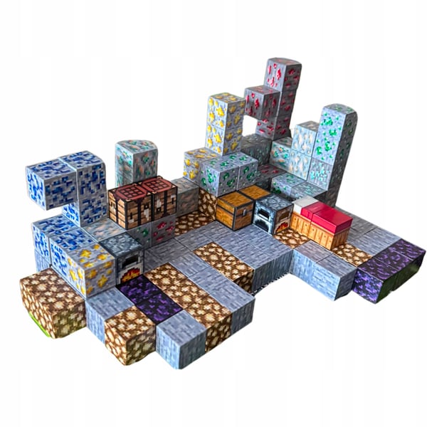 Minecraft magnetiske blokkuber stærk magnet 128 stykker og 3 personer