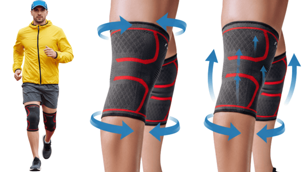 Kompressiopolven hihat, kompressioside, vakauttaa polven hyvin 2X FIT4MED