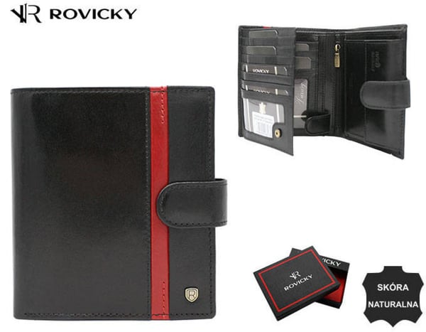 Miesten pystysuora lompakko aitoa nahkaa - Rovicky