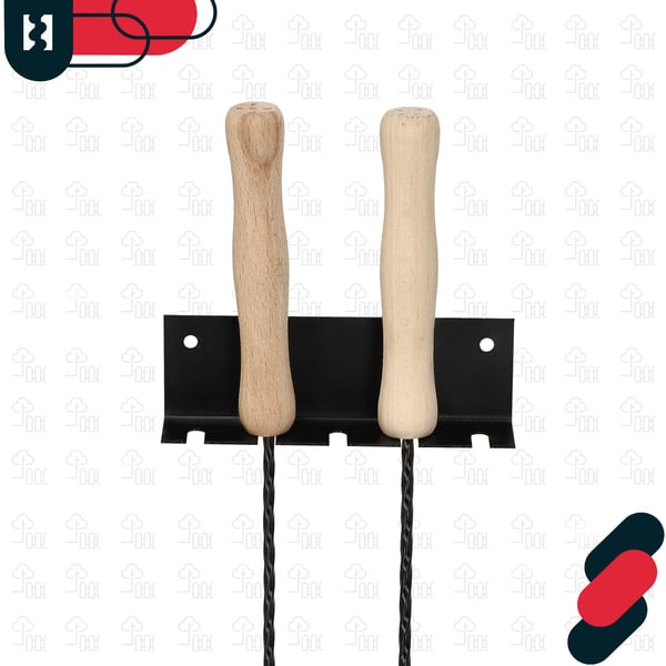 Kotarbau® Grillihaarukat, Kaksipiikkinen grillihaarukka nuotiolle, Aaltoileva makkaratikku, 100 CM, 5 kpl + ripustin