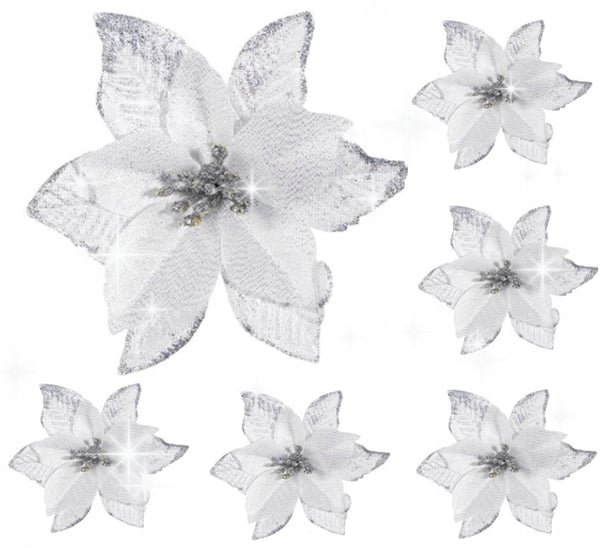 Betlehems stjärna till julgransblommor 6 st