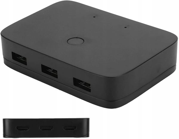 KVM-switch HDMI 2x1-switch 3xUSB + 2 HDMI-kablar