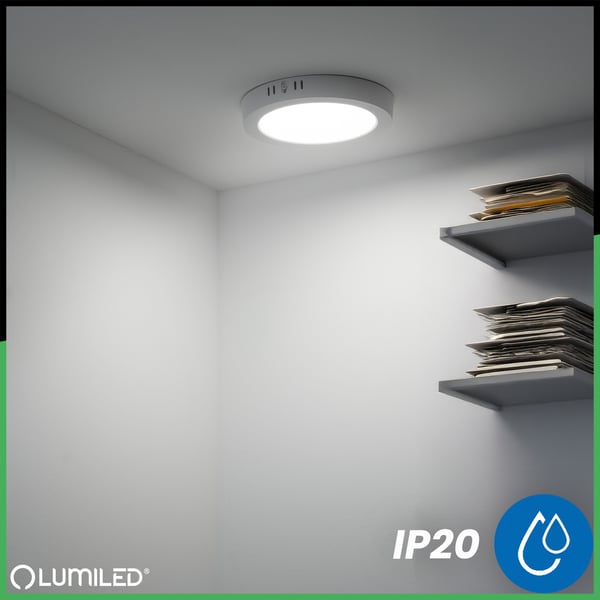 Taklampa inbyggnadsmontering LED 24W rund 4000K GLOW vit LUMILED