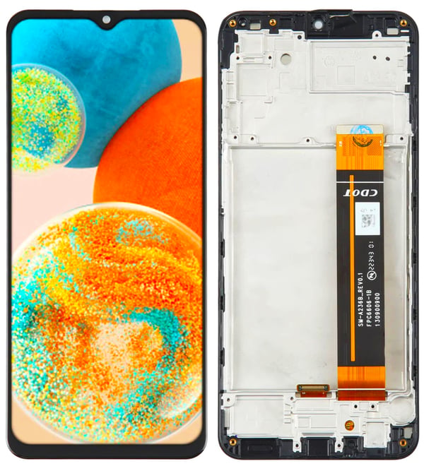 Samsung Galaxy SM-A236 A23 5G LCD-skärm och pekskärm renoverad svart ram