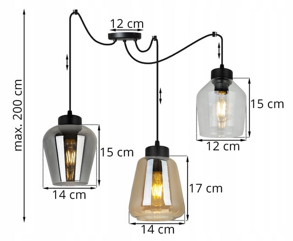 MODERNE ELEGANT HÆNGELAMPE MED GLASSKÆRM