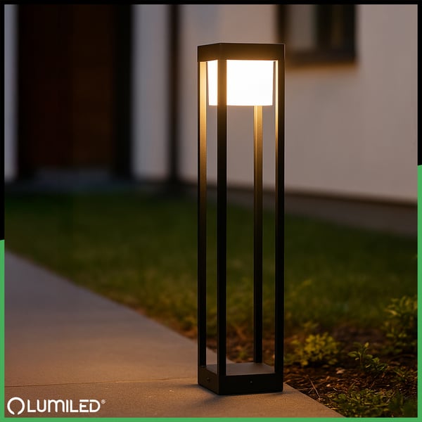 Trädgårdslampa stolpe utomhus stående LED 12W 3000K 80cm svart QUERCUS LUMILED