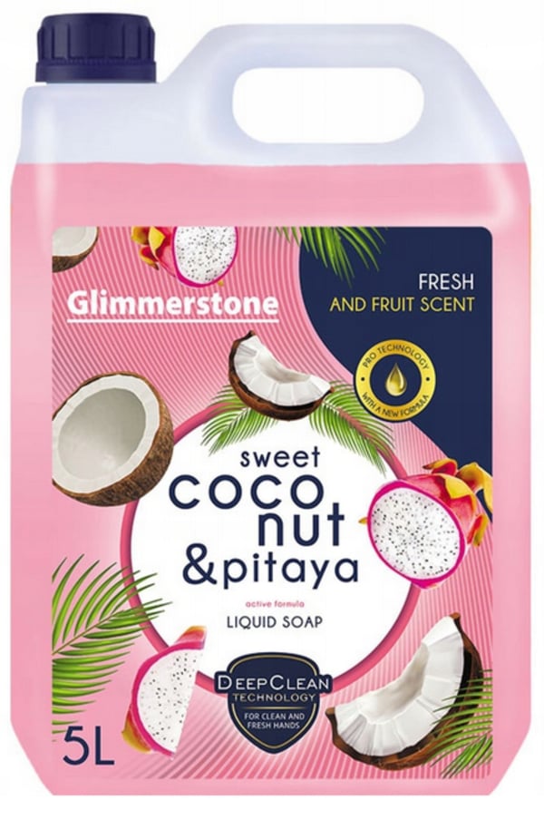 Cremet flydende håndsæbe med frisk kokos og pitaya, dokumenteret kvalitet, 5L