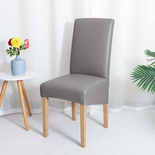 Överdrag till L-stol, rygghöjd 50-70 cm, ekoläder, grå