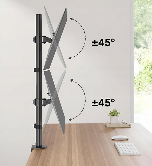 VERTIKAL bordbeslag til 2 skærme 13-32" VESA 75 100 Vertikal justerbar