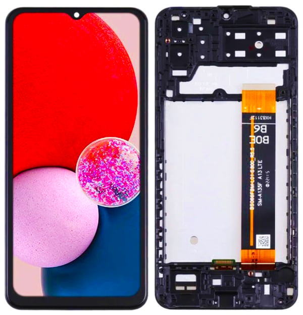Samsung SM-A135F Galaxy A13 original LCD-skærm og berøringsskærm IPS sort ramme