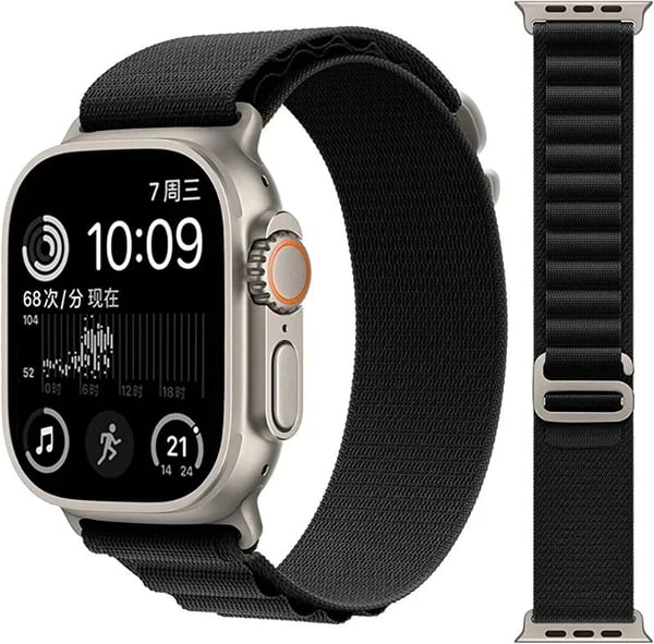 Apple Watch -ranneke 38/40/42 mm SE/9/8/7/6/5/4/3/2 musta