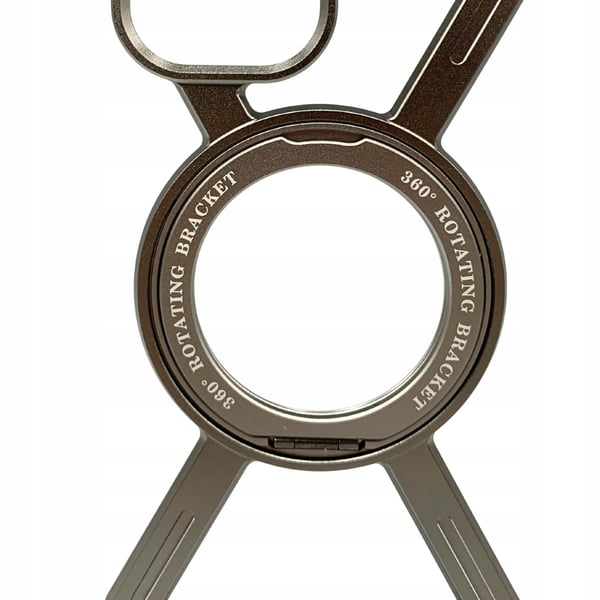 Etui til iPhone 15 - Armored Magsafe Metal Cover Titanium 360 Holder