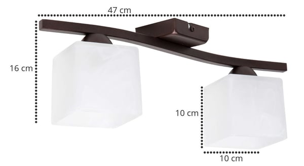 Taklampa, 2x60W, LED