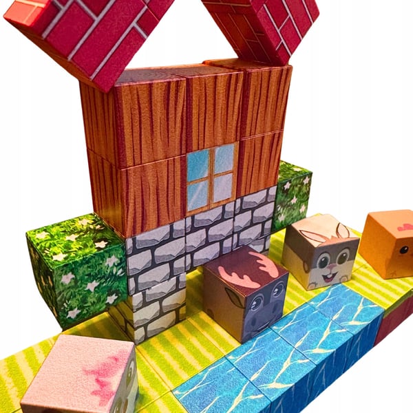 Minecraft pædagogisk magnetisk blokke sæt 46 dele med figur
