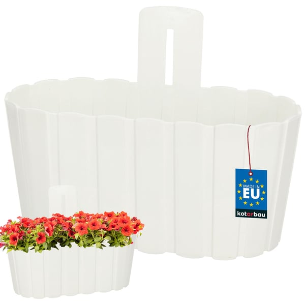 Vägghängande blomkruka för väggmontering rustik vit 280 mm