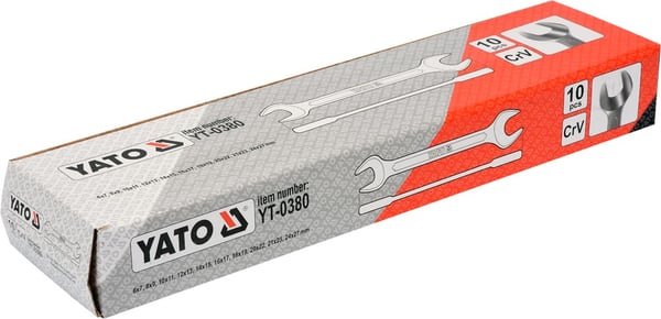 Gaffelnøgler med poleret hoved, 10 dele, 6-27 mm - YT-0380