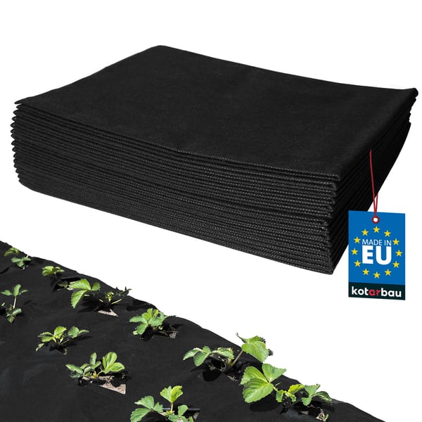 KOTARBAU® ogrässkyddande trädgårdstextil svart 70 g/m² 3,2 x 5 m