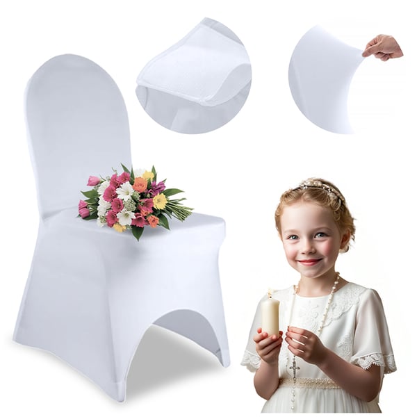 Banquet-tuolin päällinen, valkoinen, eksklusiivinen