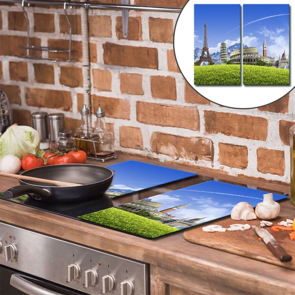 TMK ArtDeko Glas skærebræt 2x 30x52 city