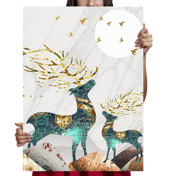 Ob_XL_6 diamantmaling 40x60 cm - dyr, hjort