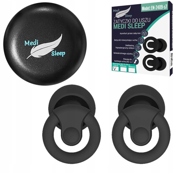 Medi Sleep ørepropper til soveposer i størrelse XS / S / M / L, sort