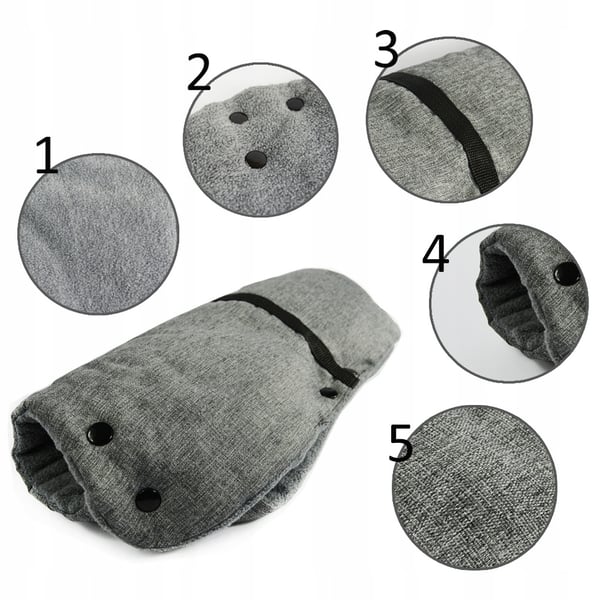 Handmuff, isolerad vinterhandske, fleece, universal, för barnvagn