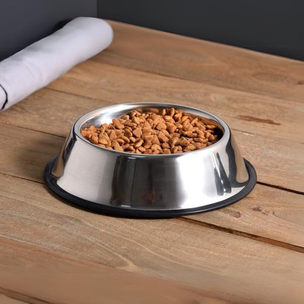 PetJet metalskål i rustfrit stål, skridsikker, gummi, 400 ml