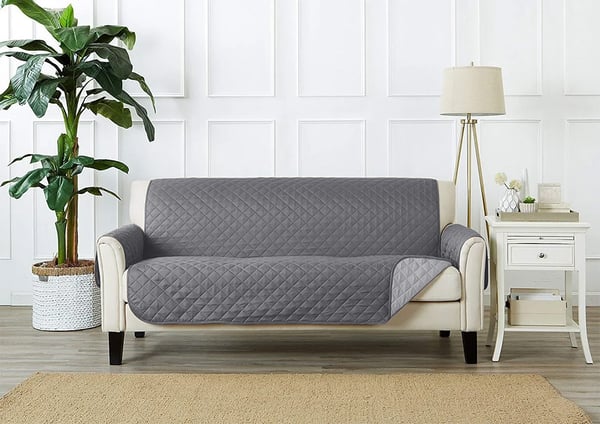 Matta til sofa 4-sitssoffa 198cm vandtæt grå quiltet