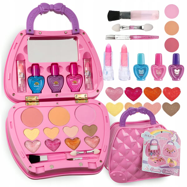 Meikkisetti kynsille, kosmetiikka, luomivärit, ruskea, lasten käsilaukku Meikkisetti kynsille, kosmetiikka, luomivärit, ruskea, lasten käsilaukku