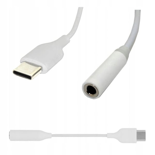 Lydadapter 3,5 mm jackstik med DAC til USB C Type-C Hvid