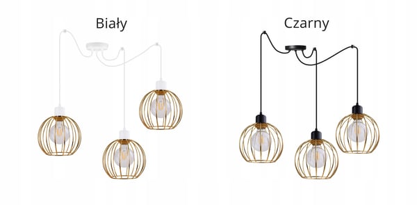 Lofthængende lampe med lysekrone i gylden edderkop-stil