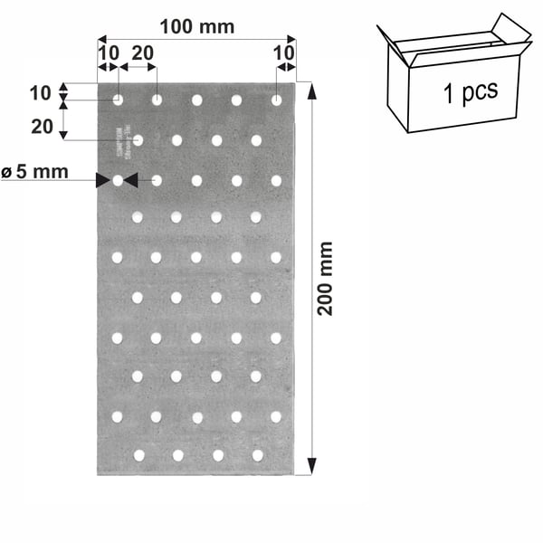 Perforerede plader NP20/100/200 100x200 x2mm