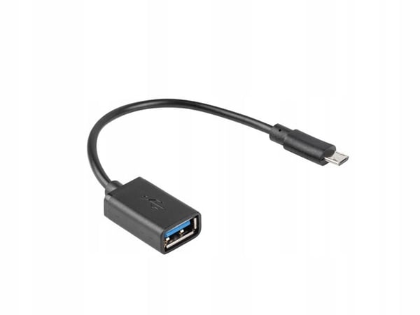 Lanberg micro USB(han) - USB-A(hun) USB 2.0 kabel 0,15m OTG sort