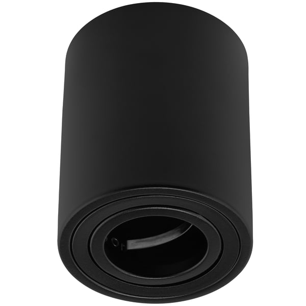 Väggmonterad halogenspot i rörlig tub LUNDO GU10 LUMILED rund svart 80mm