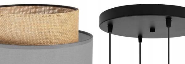 Hængende lampe, loftslysekrone, lampeskærm, boho juta