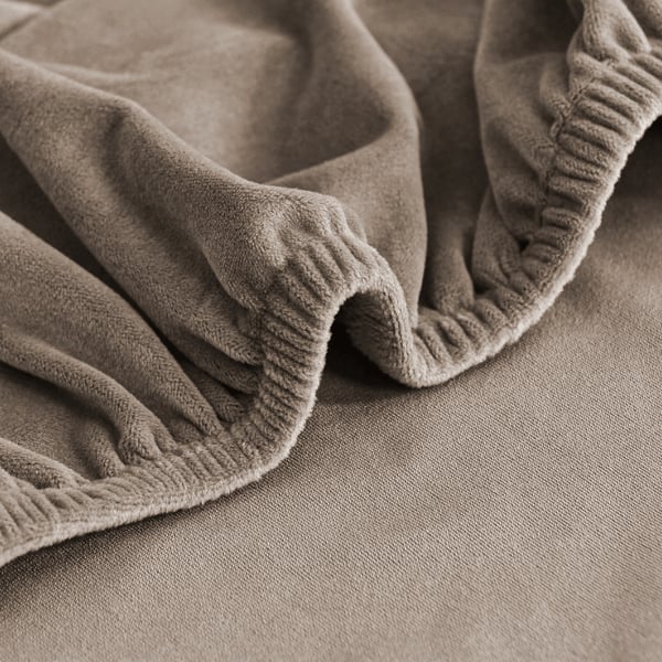 Tuolinpäällinen XL viileä BEIGE joustava sametti [21DL]