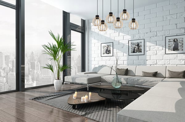 Hængende lampe, loftslysekrone, træ, LED lampeskærm