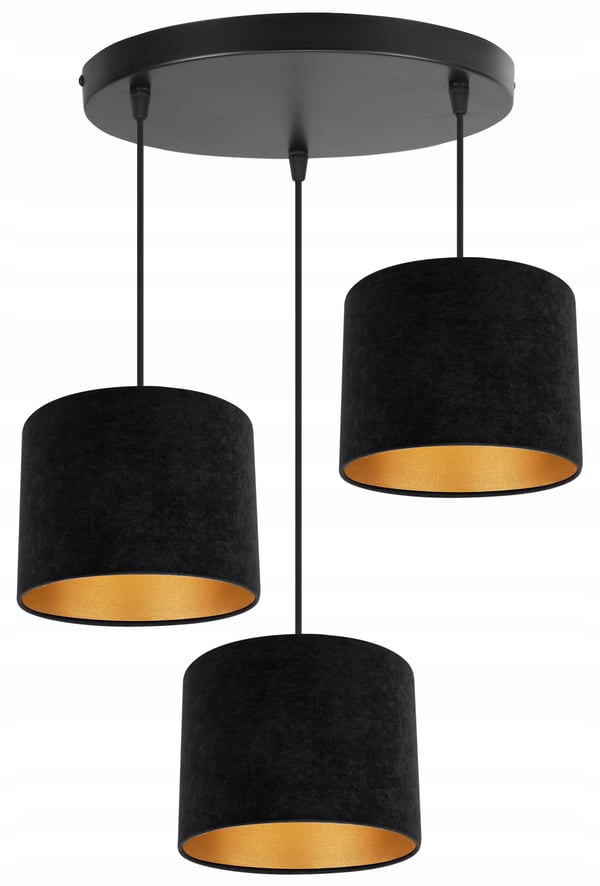 ELEGANT HÆNGELAMPE, GYLDEN LOFTSLAMPE, FLØJLSSKÆRM