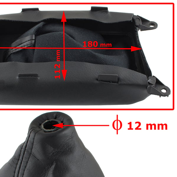 Mazda 6 GG/GY 02-08 SVART LÄDER 6 VÄXLAD växelspaksknopp + växelspaksdamask + ram 2 st. SET