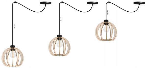 MODERN LED-TAKLAMPA I TRÄ