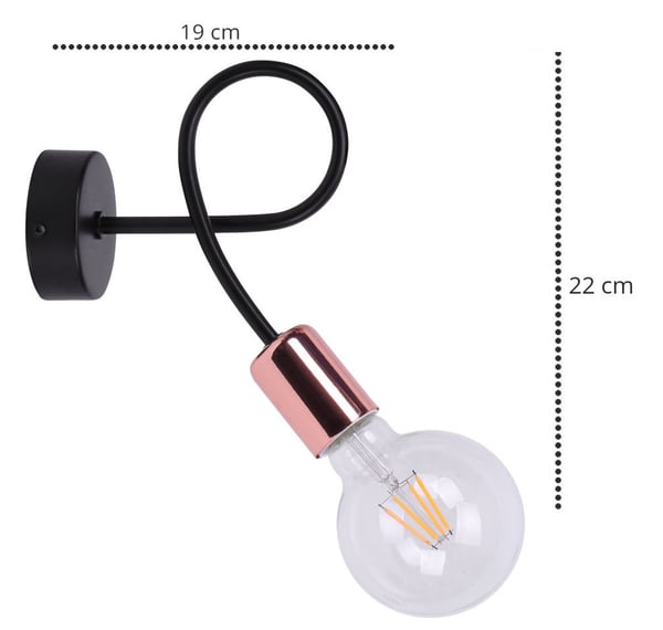 Industriell vägglampa i koppar