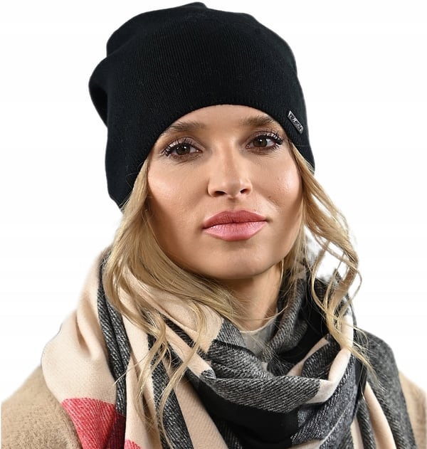 Damehat med knapper, polsk producent, efterår/vinter, dame, SORT V3