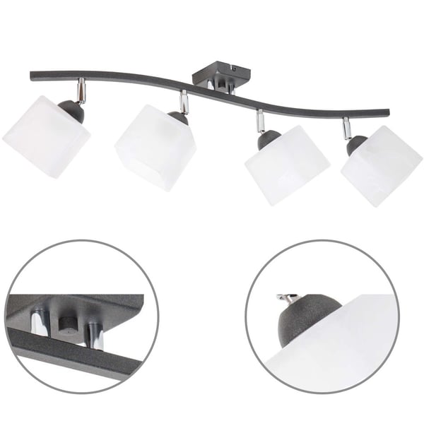 Loftlampe 4x60W LED justerbare skærme