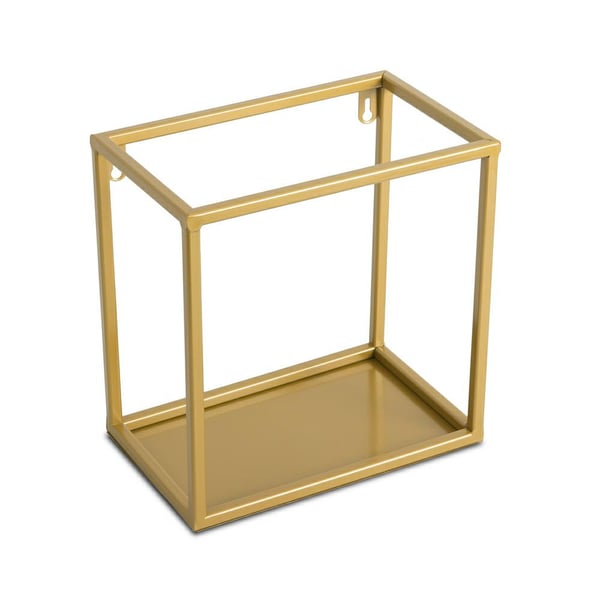 Hängande vägghylla guldmetall 24 cm