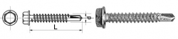 Kuusiokoloruuvi, itseporautuva, kuusiokolopää, HWH 6,3*19MM - 5,0 STO - 530 6,3*19