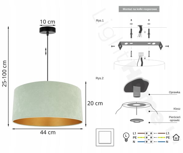 HÆNGENDE LAMPE LOFTSKRONE GYLDEN FLØJLSSKÆRM