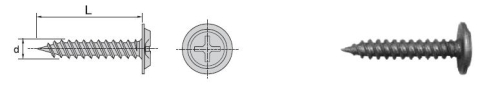 Fosfateret skivehovedskrue 4,2*65 mm kg - 522 4,2*65 kg