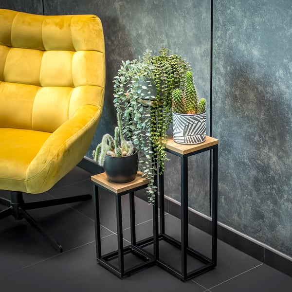 Metal stående blomsterstativ til blomster og planter, 3-etagers hylde, loft 68