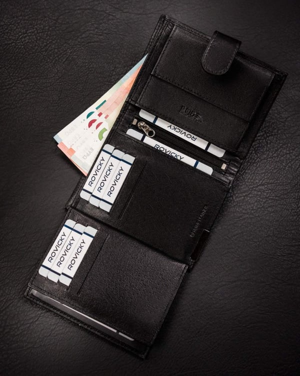 Herrplånbok i läder RM-03L-BDF-BL-0010 Svart